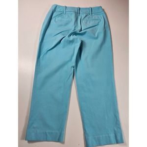 Talbots 2p PETITE curvy stretch vivid blue Capri career casual *